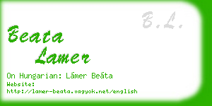 beata lamer business card